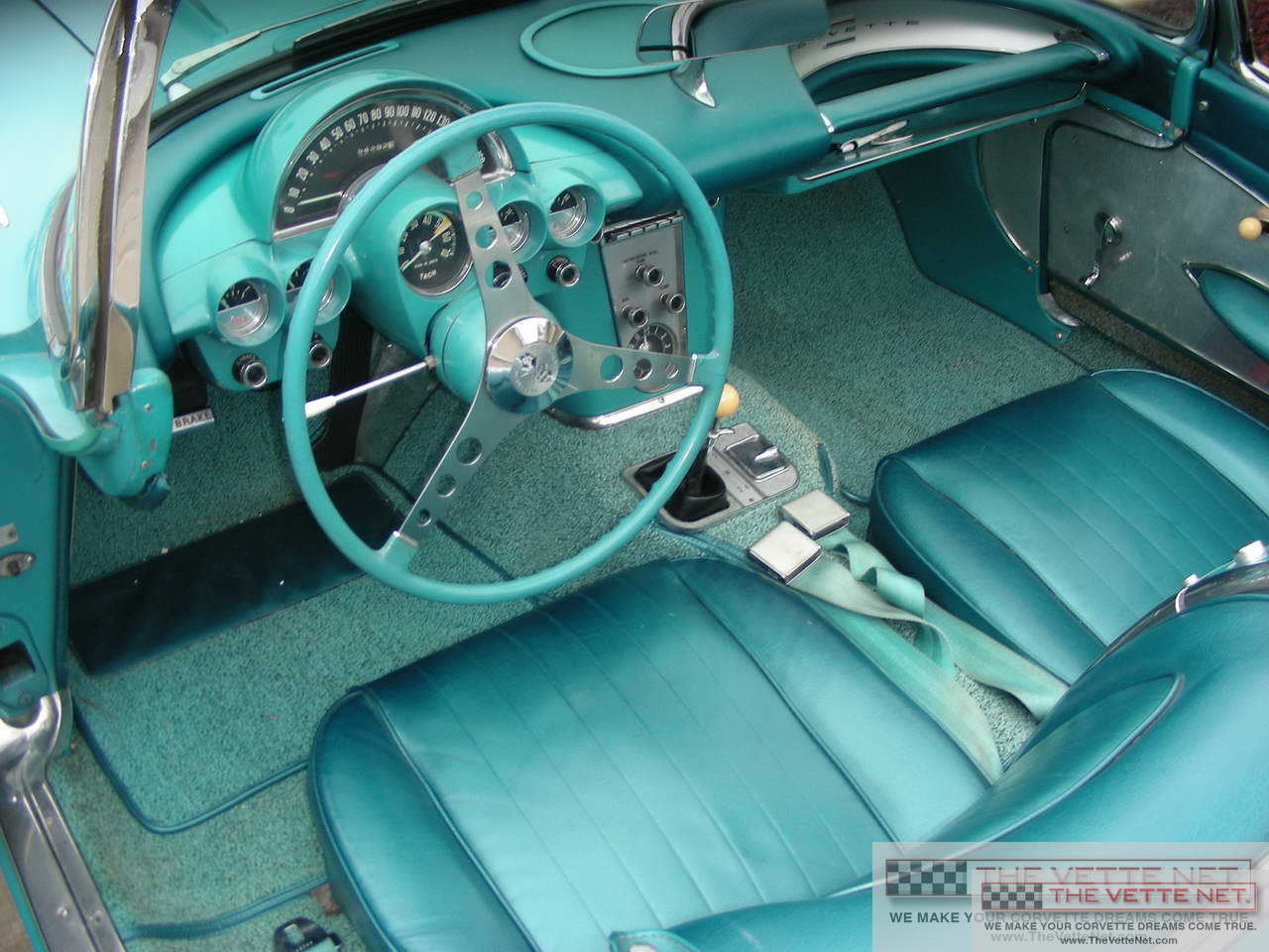 1960 Corvette Convertible Tasco Turquoise White Coves