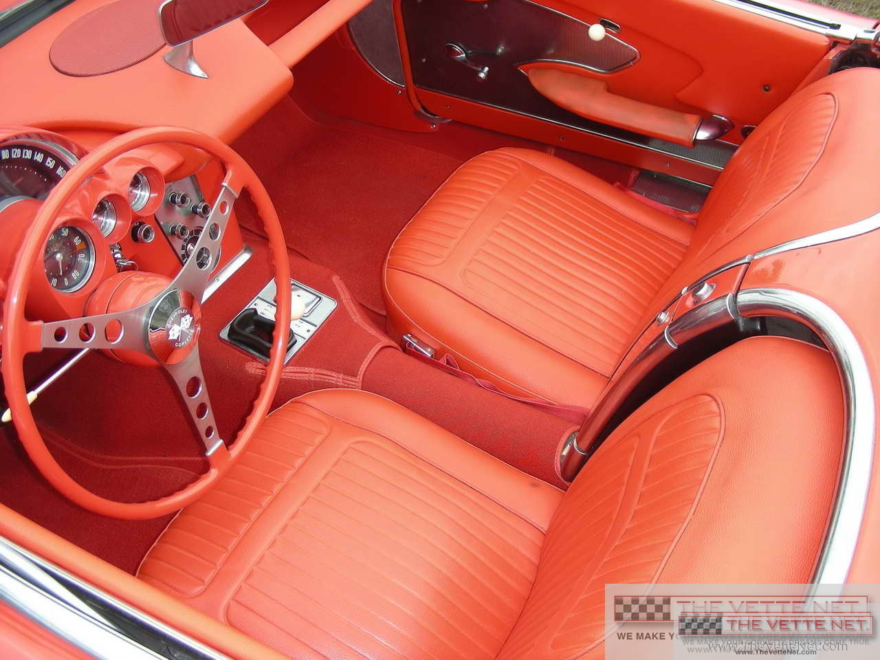 1958 Corvette Convertible Red with White Coves