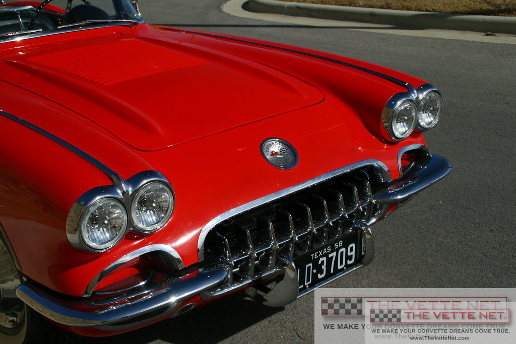 1958 Corvette Convertible Red with White coves