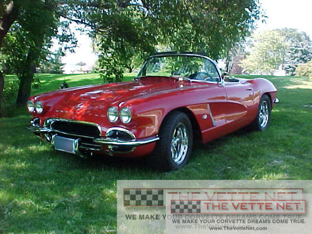 1962 Corvette Convertible Retro Red
