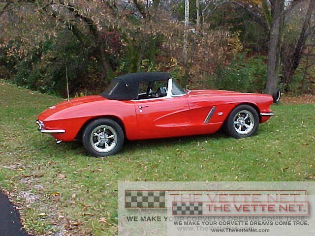 1962 Corvette Convertible Retro Red