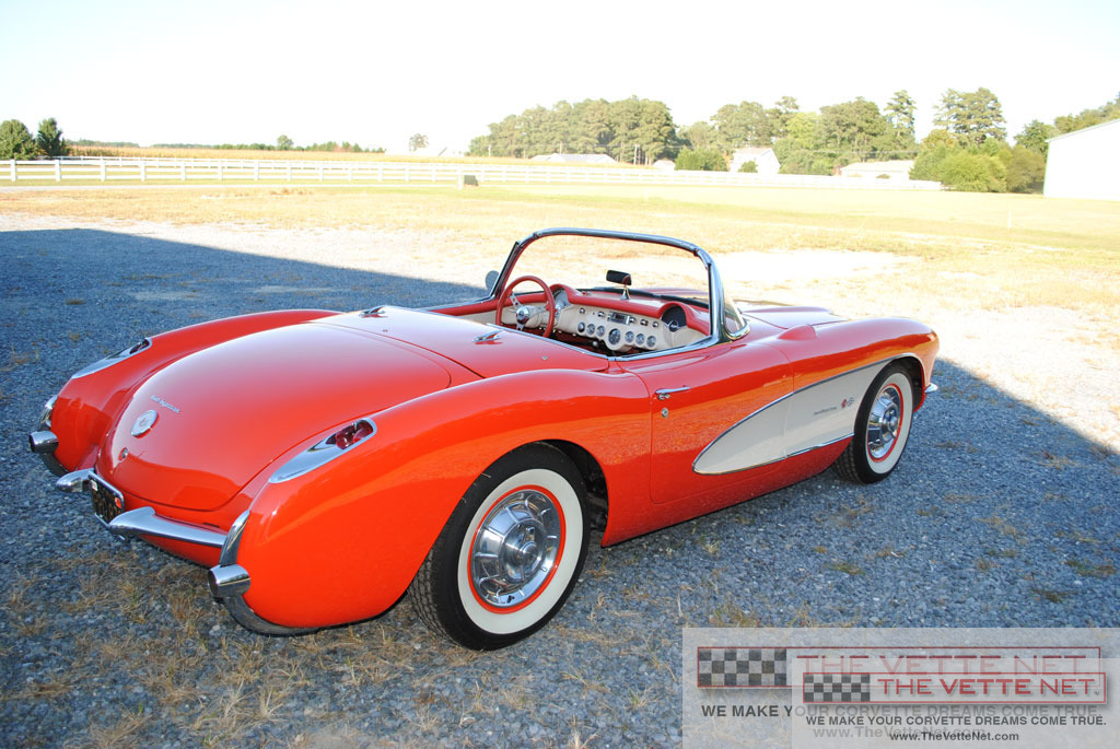1957 Corvette Convertible Red with White Coves