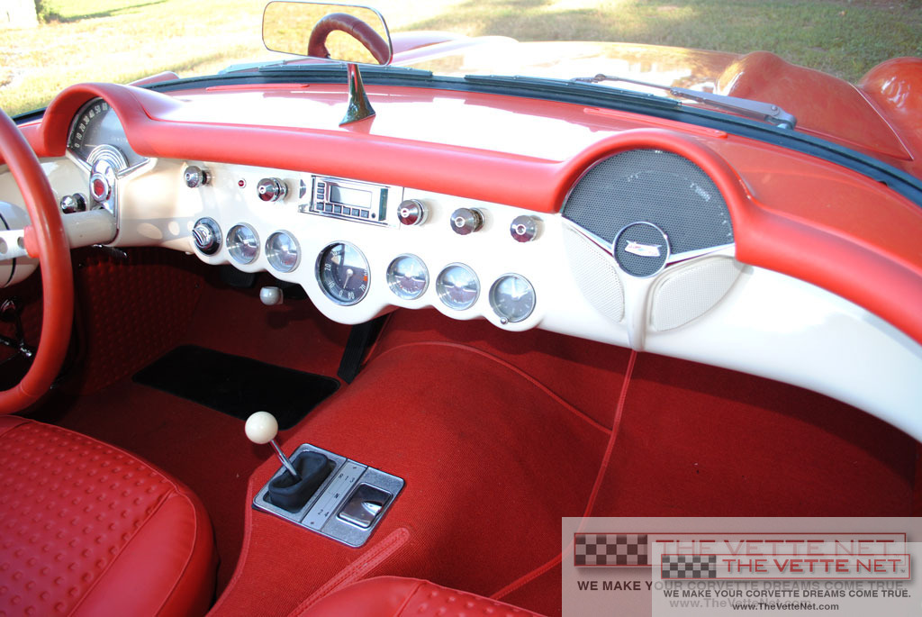 1957 Corvette Convertible Red with White Coves