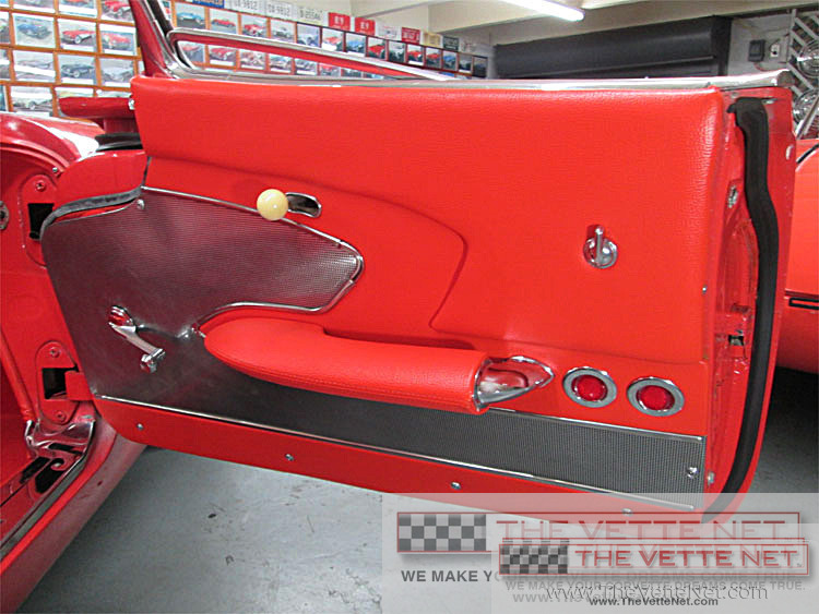 1958 Corvette Convertible Signet Red and White Coves