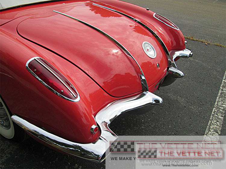 1958 Corvette Convertible Signet Red and White Coves