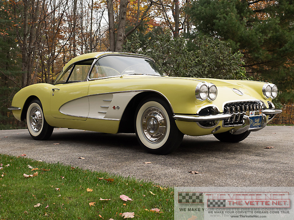 1958 Corvette Convertible Panama Yellow & Snowcrest White