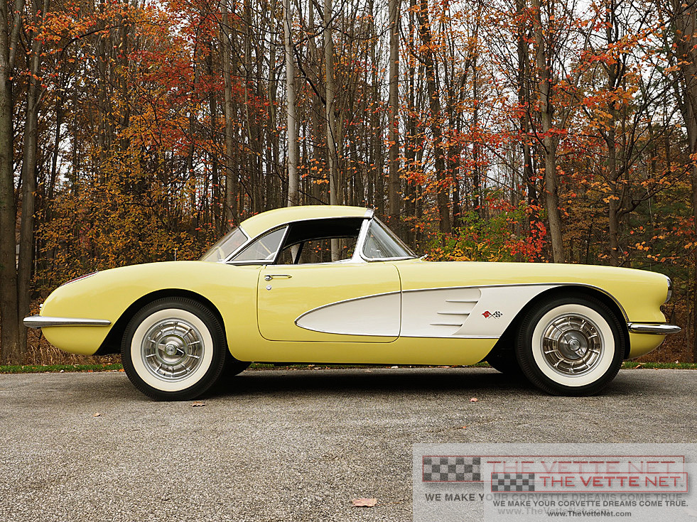 1958 Corvette Convertible Panama Yellow & Snowcrest White