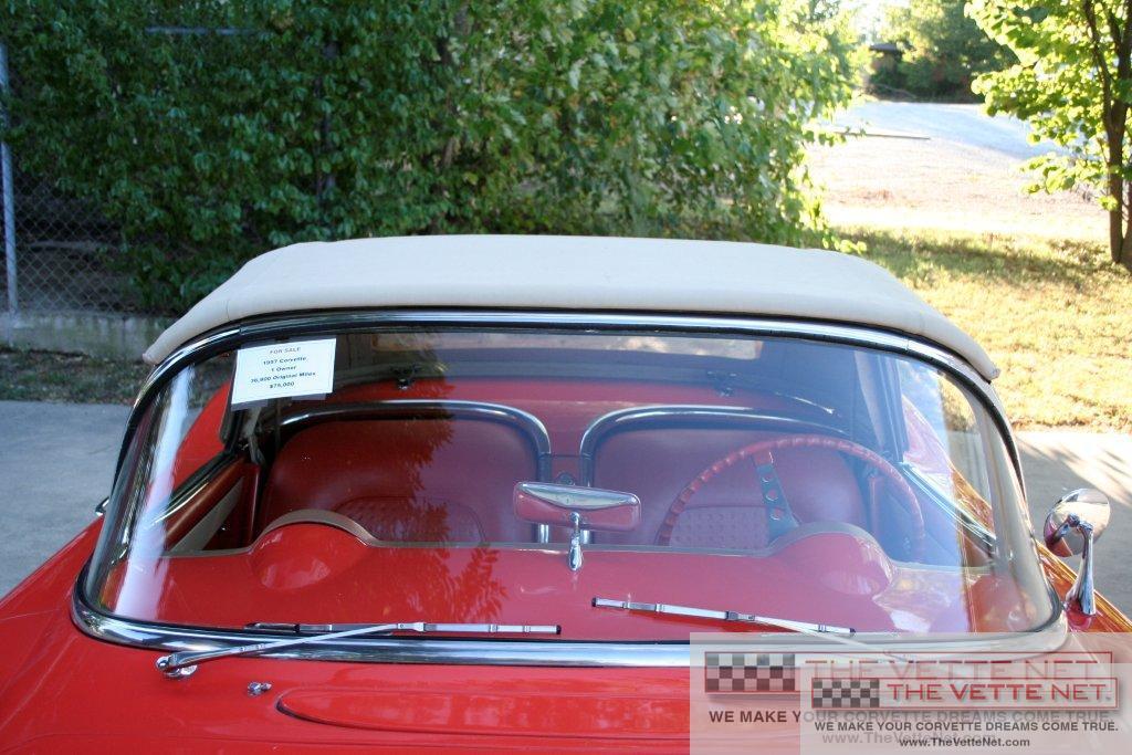 1957 Corvette Convertible Venetian Red White Coves