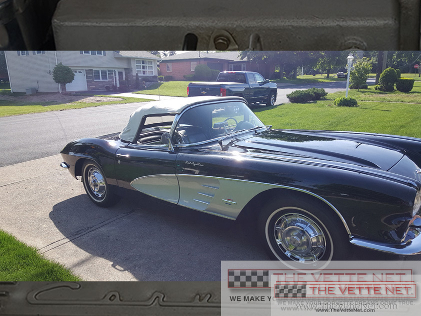 1961 Corvette Convertible Tuxedo Black with Sateen Silver Coves