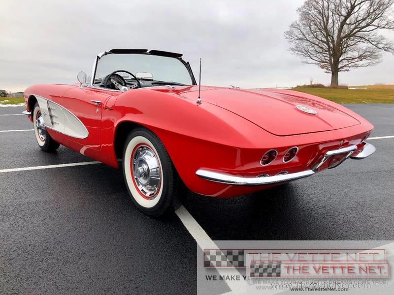 1961 Corvette Convertible Red with White Coves