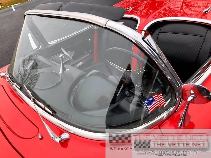 1961 Corvette Convertible Red with White Coves