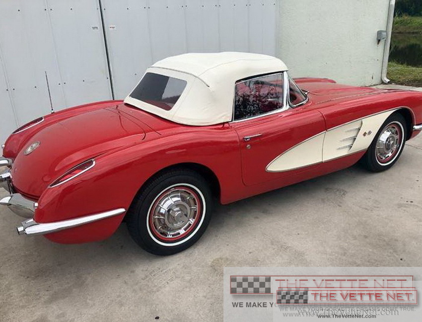 1959 Corvette Convertible Red with White coves