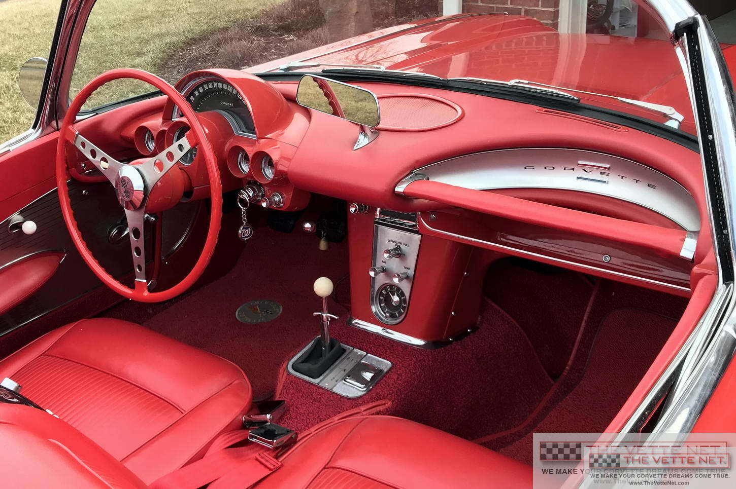 1961 Corvette Convertible Roman Red with White Coves
