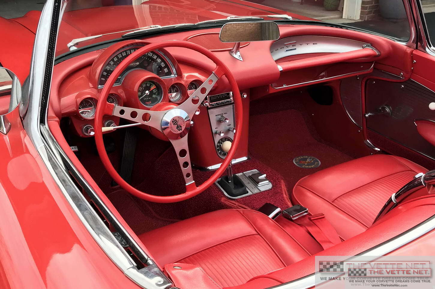 1961 Corvette Convertible Roman Red with White Coves