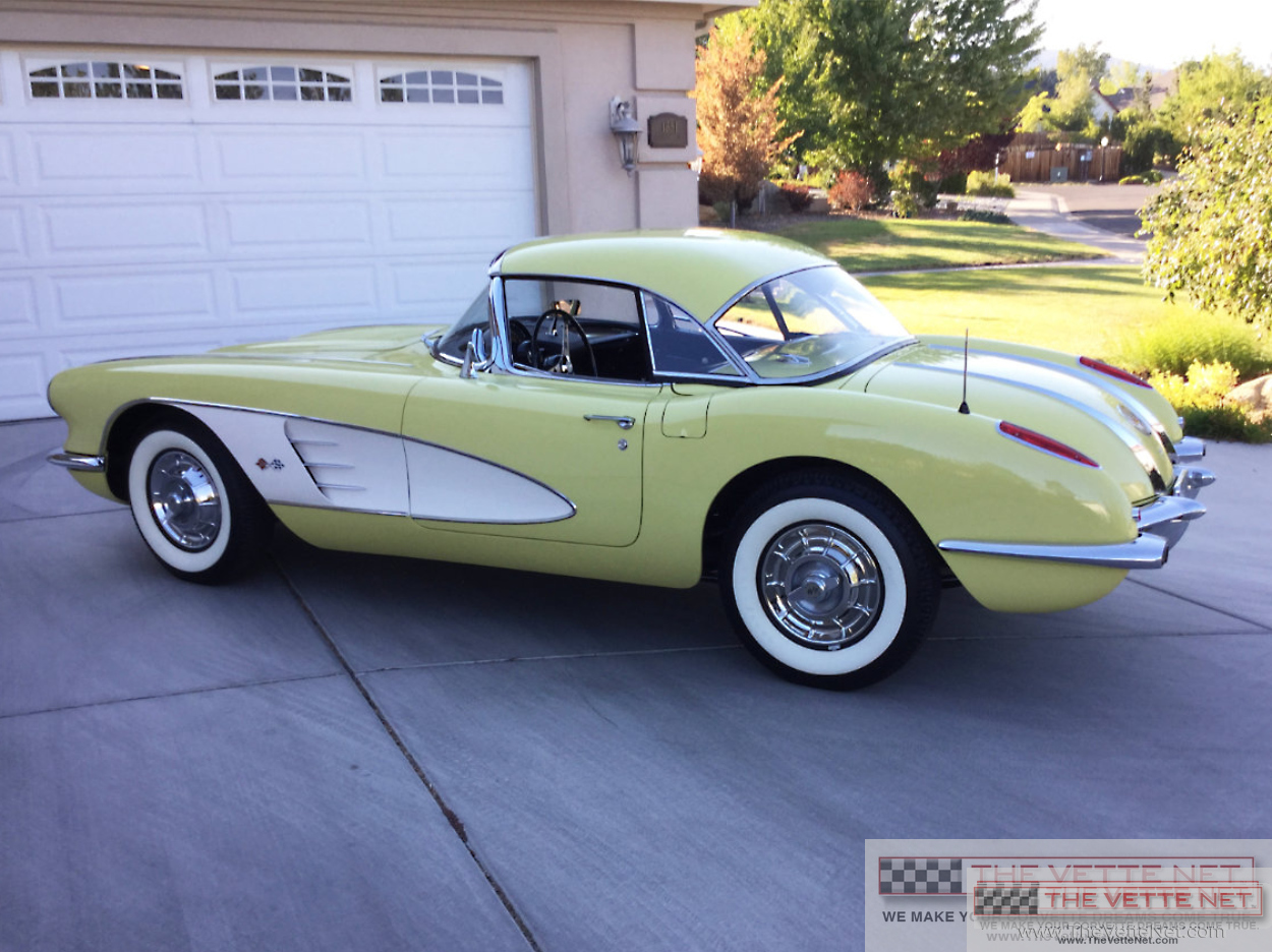 1958 Corvette Convertible Panama Yellow and Snowcrest White