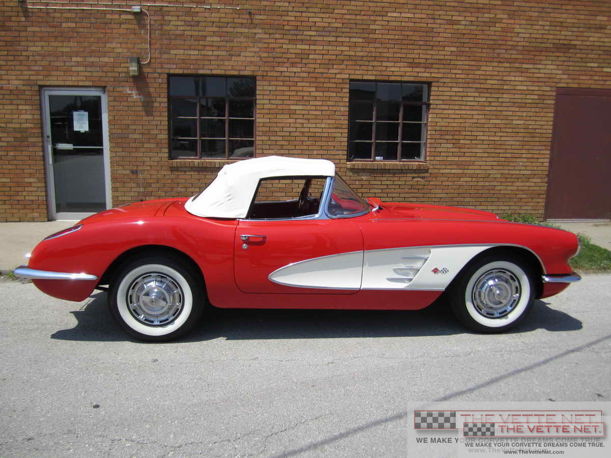 1959 Corvette Convertible Roman Red White Coves