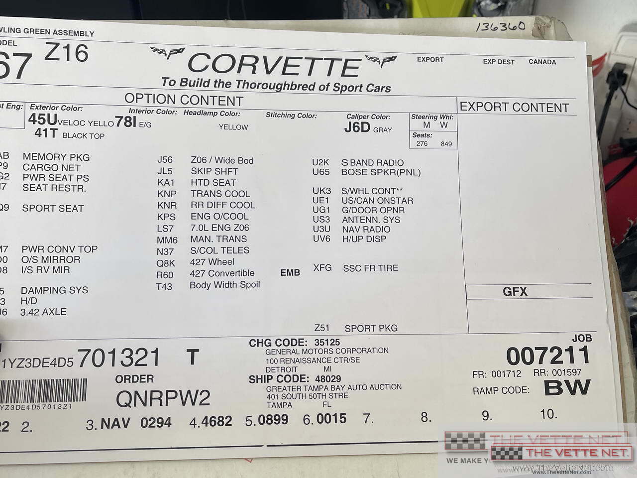 2013 Corvette Convertible Velocity Yellow